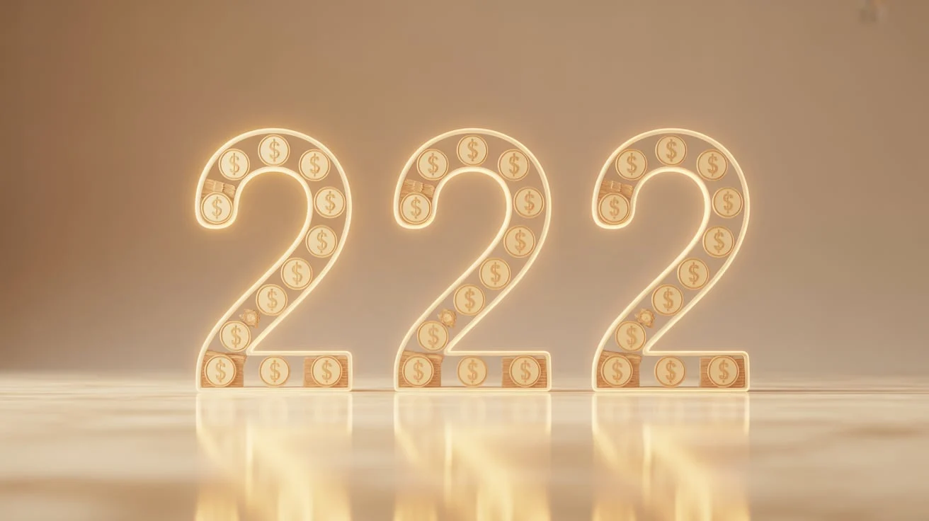 222 Angel Number Meaning Money